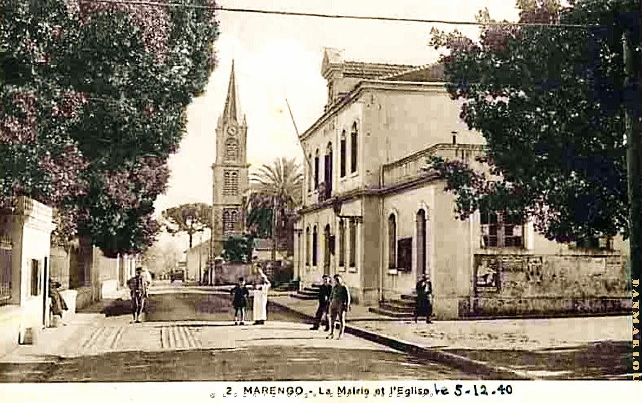 Marengo - Mairie et Eglise - 1940.jpg